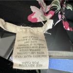 Seven Sisters Black with Pink Rose Semi-Sheer V-Neck Low V Back with Tie Blouse Photo 2