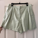 Abercrombie & Fitch High Waisted Light Green Linen Blend Shorts Photo 0