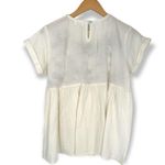 World Market | NWT | S/M Floral Embroidered Soft White Flowy Muslin Like Blouse Photo 5