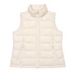 Lands’ End Oatmeal Ivory Puffer Vest Small Sleeveless Quilted Outerwear in GUC White Photo 1