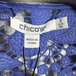 Chico's NEW Scallop Edge Lace Jacket Open Cardigan Purple Nightshade Womens 3/XL Photo 4