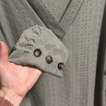 SheIn Curve Women’s Sage Green Eyelet Pattern Longsleeve V Neck Blouse Size 1XL Photo 1