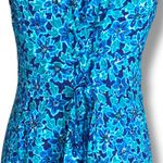 Vintage All That Jazz Blue Floral Rayon Maxi Dress Small Lace Up Back Romantic Photo 4