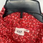 Gap  Red Ditsy Floral Smocked High Neck Top Long Balloon Sleeves Size M Photo 8
