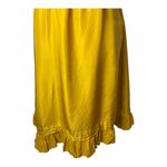 Viola Dress Women 6 Yellow Silk Mesh Trim Crochet Tie Waist Midi Boho Cottage Photo 7