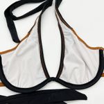 Venus  Womens Bikini Top 32C Colorblock Halter Underwire‎ Black Rust Trendy Chic Photo 4