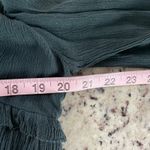 American Eagle  Outfitters Dark Green Textured Peasant Blouse Lace Detail Medium Photo 6