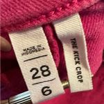Loft Kick Crop Fuchsia Pink Raw Hem Stretch Denim Jeans Size 28/6 Photo 4