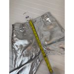 Mango NWT Silver Metallic Straight Leg Jeans High Waisted Womens Size 2 Photo 3