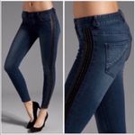 Free People  Black Tuxedo Faux Leather Skinny Jeans Photo 1