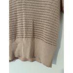 Varley  Callie Knit Boxy Split V-Neck Short Sleeve Top Open Knit Moonlight Tan M Photo 7