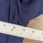 Solitaire  Midi Dress Women L Blue 3/4 Sleeve Crochet Lined Boho Rayon Keyhole Photo 8