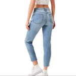 PacSun  Vintage Icon Stone Light Wash Distressed Raw Hem Mom Jeans Size 22 Photo 1