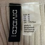 Divided H&M Beige Ribbed Polo Knitted V-Neck Collar Long Sleeve Crop Top Sz M Photo 3
