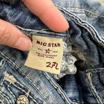Big star Collection Blue Liv Jeans Women’s 27Long Embroidered Pockets Biker Y2K Photo 7
