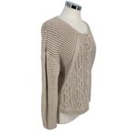 Reiss Open Knit Scoop Neck Beige Cableknit Sweater Size Large Photo 5