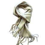 Anthropologie NWOT BY Elegant Beige and White PASTEL Fringe Blanket Scarf Photo 1