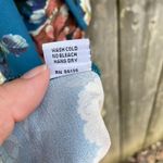 Bryn Walker  Diego Tunic Size Small Floral Print Bell Sleeve Teal Blue Sz S New Photo 9