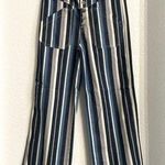 Current/Elliott NWT Current Elliott Womens Pants Blue Stripe Wide Leg Button Fly Size 26 Photo 0