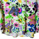 Vivienne Tam  Butterfly Floral Embroidered Blouse Ruffle Sleeve Y2K Size S Photo 4