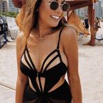 NWT Kopper & Zink Harper Strappy Cut Out Mesh One Piece Swimsuit Black Size XS Photo 0