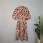 Anthropologie Love The Label Button Front Puff Sleeve Midi Dress Photo 5