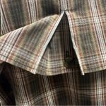 Liz Claiborne  Brown Plaid Double Breasted Cropped Cotton Peacoat Womens XL Photo 5