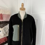 Free People  Rivington Sherpa Jacket Black Olive Sz L NWT Photo 2