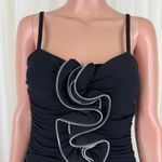 City Triangles Sexy Y2K City Triangle Ruched Shirred Spaghetti Strap Mini Dress Sz MD Black Photo 5