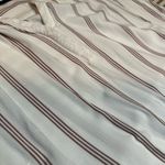 Ava & Viv  White and MarroonStriped Casual Shirt in 3x , 100% rayon Photo 3