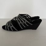 Joan Boyce Heels Rhinestone Glitter Heel Slide Neutral Party‎ Casual Size 8 Wide Black Photo 1