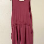 Athleta ‎ Berry Rose Women’s Romper size Large Tie waist Photo 1