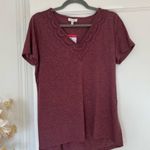 Ella Moss ⭐️  Ladies' V-Neck Lace Linen Blend Short Sleeve Top Size Medium NWT Photo 3