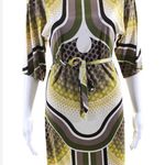 Trina Turk  Geometric Mini Dress - Yellow, Brown, Green Silk Elegant Dress Photo 2
