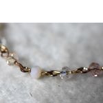 ALDO Vintage  Copper Beveled Link Pink/Clear/White Beads 7" Delicate Y2K Bracelet Photo 1