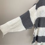 Bad Little Country Girl Stripped Henley Slouchy Knit Pullover Sweater Size Large White Photo 4