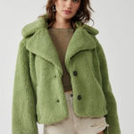 Free People Large Fur Joplin Cozy Jacket Sweet Pistachio Chunky Teddy Oversized Photo 0