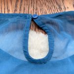 Forever 21 F21 Blue Striped Sequin Chiffon Short Sleeve Top Photo 5