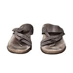 Taos The Perfect Sandal Women’s 9 Brown Leather Toe Loop Comfort Slide Shoes Photo 1