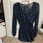 Hollister  Dark Blue Navy Floral Long Sleeve Romper Chiffon size S Photo 2