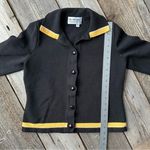 Vintage The Michael Collection Wool Knit Collared Button Up Sweater Black Size M Photo 7
