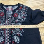 Chico's Bedazzled Floral Tunic Top Dark Romantic Sheer Size 2 Medium 12/14 Photo 11