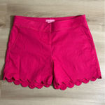 Isaac Mizrahi  Hot Pink Scalloped Hem Shorts Size 6‎ High Waist Photo 5