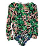 ZARA  Sateen‎ Double Tie Front 3/4 Sleeve Floral Bodysuit Size Medium Photo 1