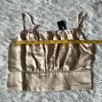 Lulus Women’s Luxe'd Out Champagne Satin Cropped Tank Top size Small Photo 5