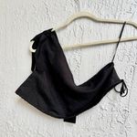 LIONESS NWT  Alexandria Linen Blend One Shoulder Crop Top Black Women's AU6/XS Photo 5