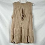 Elings Women’s Tan Sleeveless Tiered Tank Large Photo 1