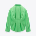 ZARA NWT  BLOGGERS FAV POPLIN SHIRT WITH SHOULDER PADS Photo 2