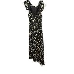 The Kooples  Women's Black White Daisy-print Asymmetric Hem Midi Dress Size 2 Photo 8