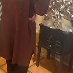 Amazon Womens Turtleneck Oversized Long Batwing Sleeve Sweater Dress Brown Size Medium Photo 2
